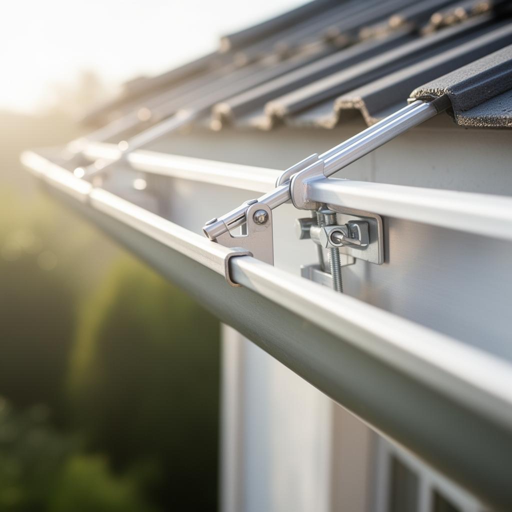 Premium gutter hardware macro
